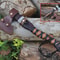 Handmade Engraved High Carbon Viking Axe Hatchet With Leather Sheath Norse Gift For Men 7