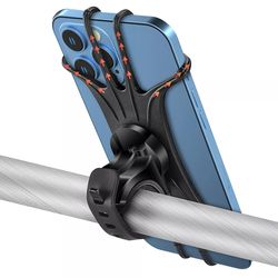 durable 360 bicycle holder, silicone bike phone mount for iphone 14, 13, 12, 11 pro max, 8, 7