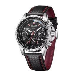 megir men's quartz stainless steel analog waterproof sports military wrist watch