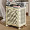50L Collapsible Laundry Hamper Foldable Rolling Laundry Basket with Wheels 4