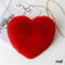Fluffy Heart Shoulder Bag red