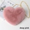 Fluffy Heart Shoulder Bag Deep pink