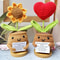 Positive Energy Hug Pocket Heart Flower Potted Plants Handmade Plush Wool Knitting Doll With Card 4