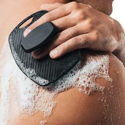 soft silicone exfoliating brush, gentle cleanser manual body scrubber for shower & bath