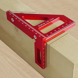 premium carpenter square aluminum woodworking square protractor with 45/90 degree angle for precision layout & measuring