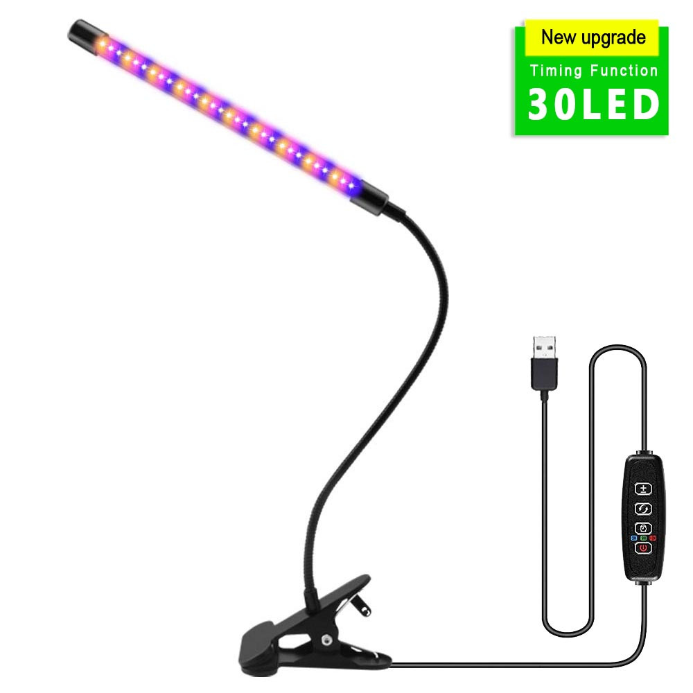 3in1 LED USB Grow Light For Plants Full Spectrum Phyto Lamp With 9 Dimmable Modes 360 Gooseneck 5