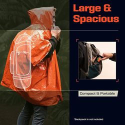 disposable water proof raincoat – aluminum film emergency rainwear for camping & survival