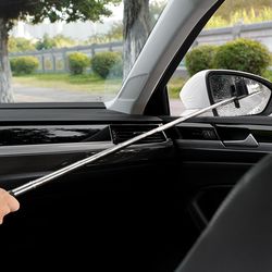 car mirror wiper & glass mist cleaner telescopic cleaning tool with scraper & brush
