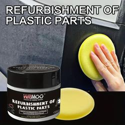 car plastic restorer, back to black gloss renewal wax for interior & exterior, durable repair coating