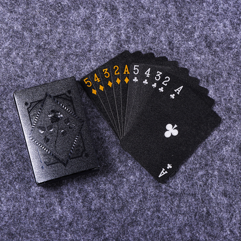 Premium Black Gold Playing Cards Waterproof Poker Deck For Magic Board Games 0