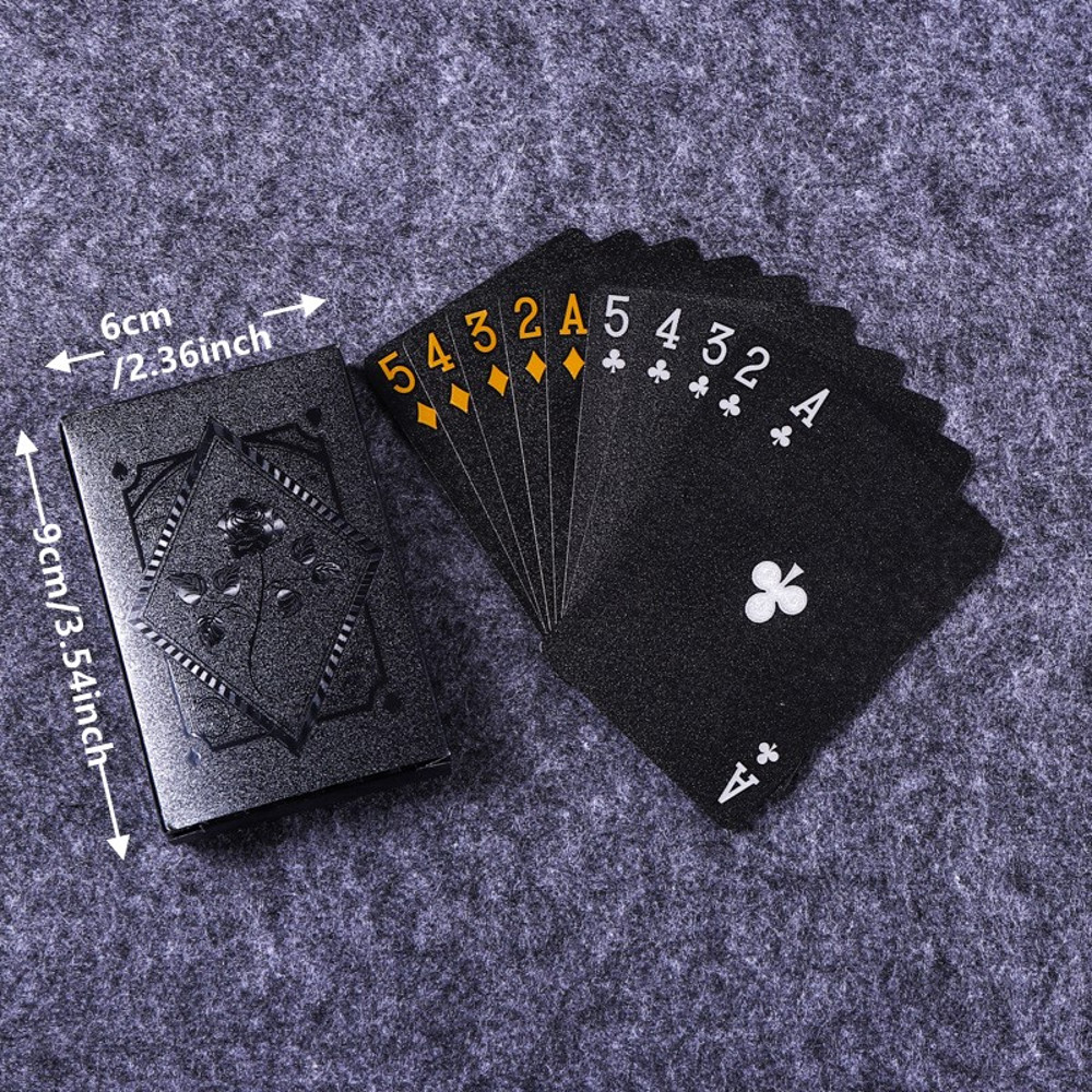 Premium Black Gold Playing Cards Waterproof Poker Deck For Magic Board Games 4