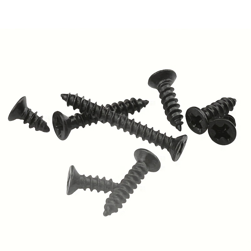 Pcs Black Flat Head Cross Carbon Steel Self Tapping Screws Ideal For Home Improvement DIY Projects 0