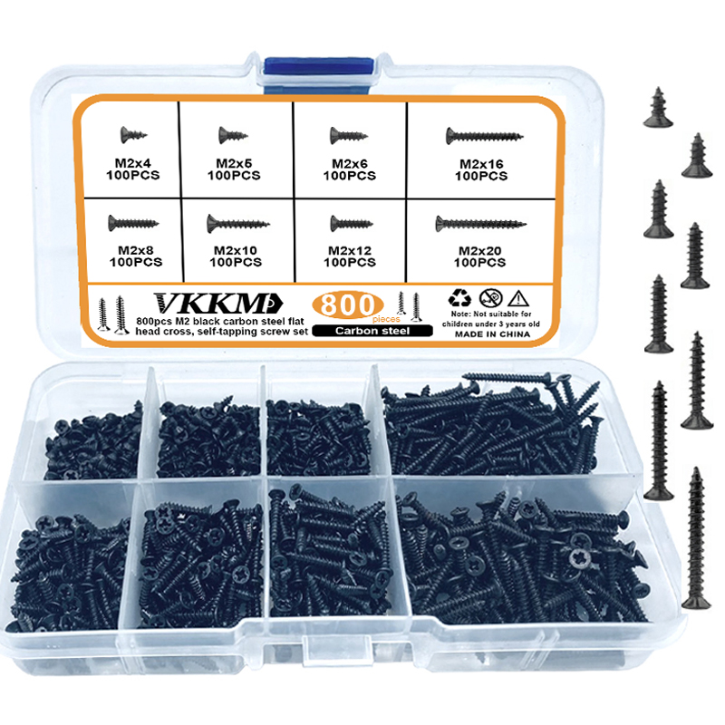 Pcs Black Flat Head Cross Carbon Steel Self Tapping Screws Ideal For Home Improvement DIY Projects 5