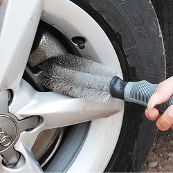 car brush for wheel & tire cleaning durable auto detailing brush accessory for professional car care