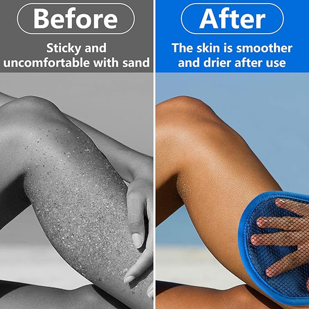 Sand Remover Mitt Beach Soft Sand Removal Bag Wipe Off Cleaner For Easy SandFree Skin 3