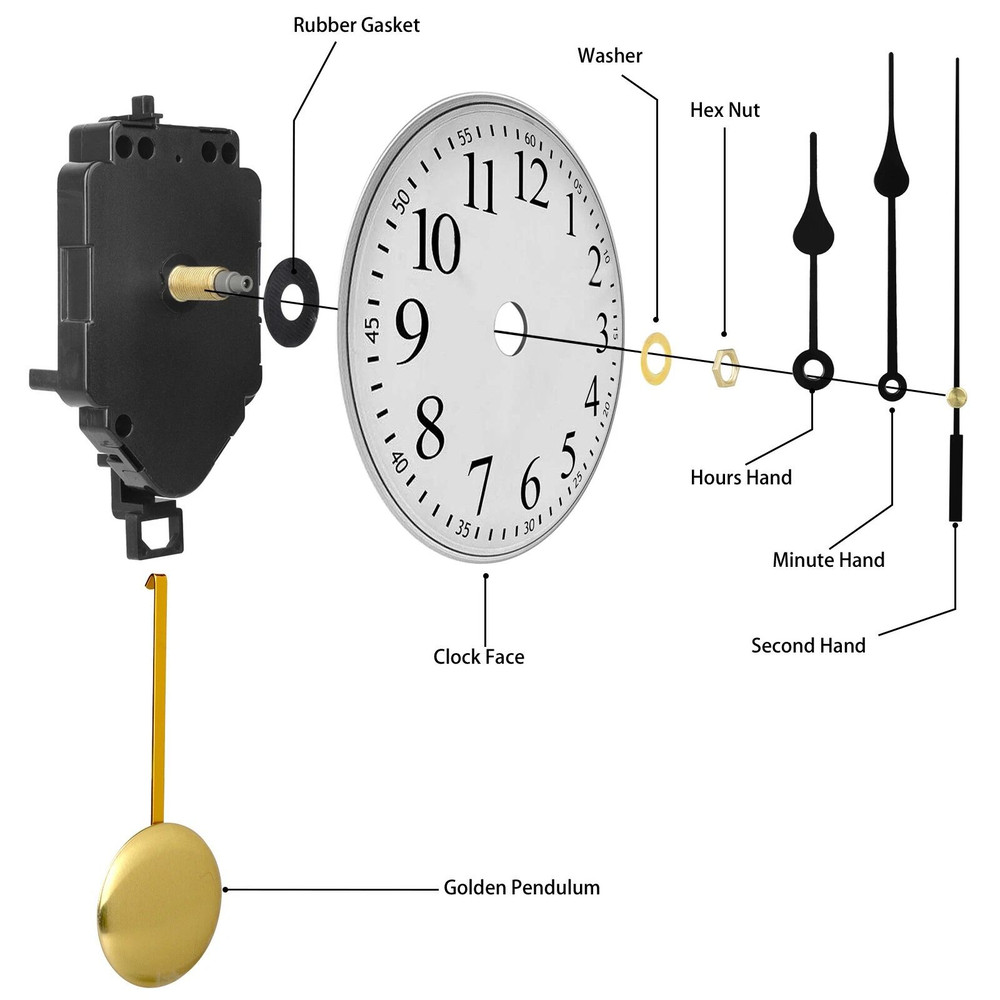 Quartz Wall Clock Pendulum Swing Movement  DIY Mechanism Kit With Silent Motor For Repair  Chime Cl 4
