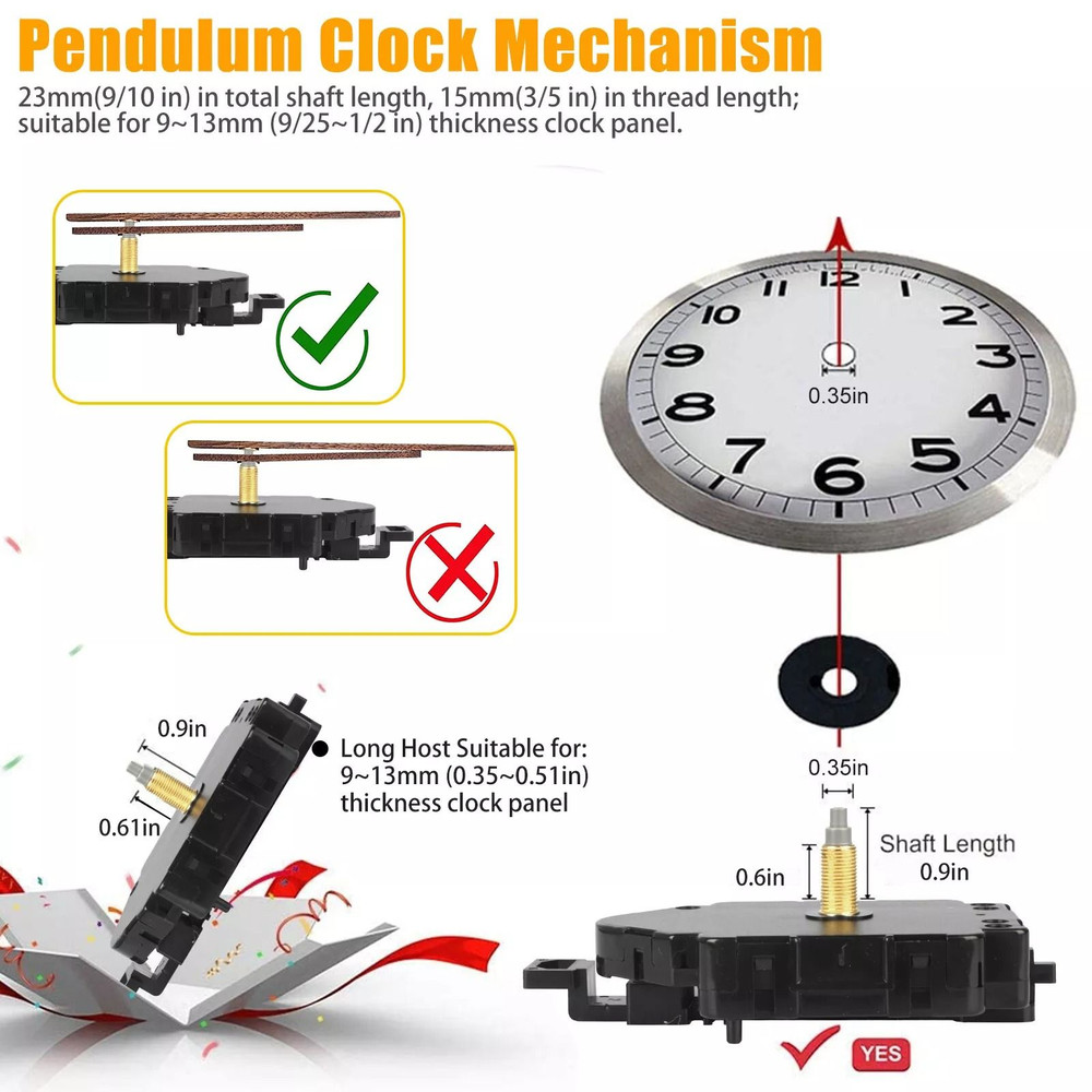 Quartz Wall Clock Pendulum Swing Movement  DIY Mechanism Kit With Silent Motor For Repair  Chime Cl 3