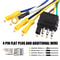 4 Pin Flat To 7 Way RV Trailer Adapter Heavy Duty Truck Wiring Plug With Mounting Bracket 5
