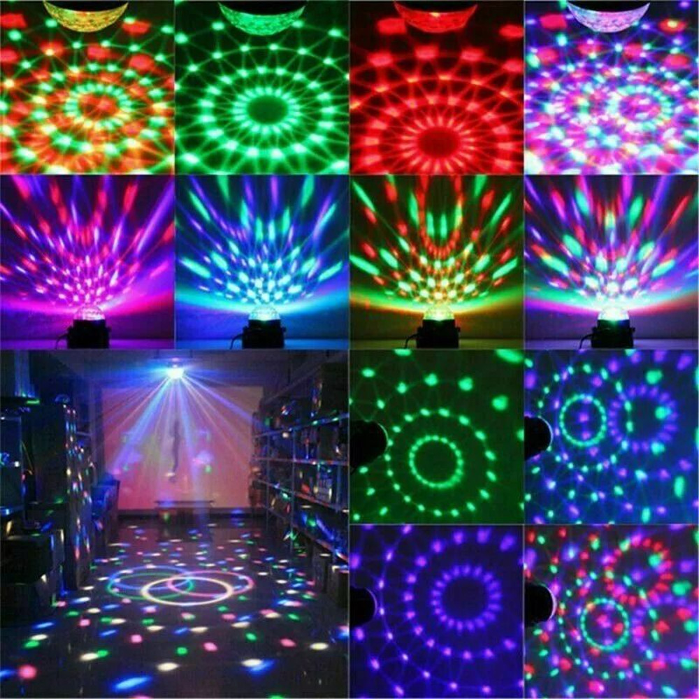 Disco Party Lights Strobe LED DJ Ball Sound Activated Bulb For Dance Wall Ceiling Decoration 2