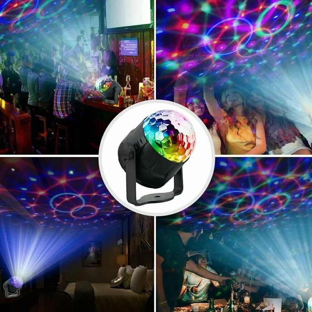 Disco Party Lights Strobe LED DJ Ball Sound Activated Bulb For Dance Wall Ceiling Decoration 3