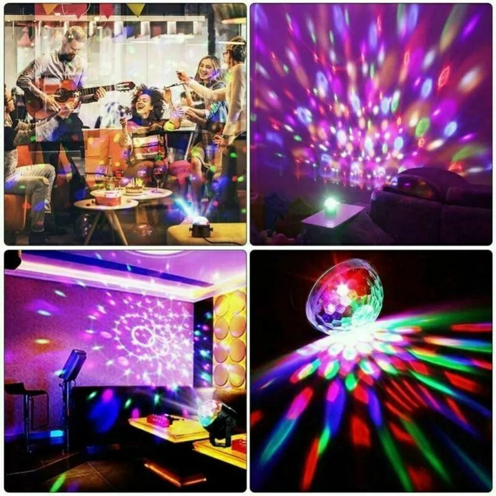 Disco Party Lights Strobe LED DJ Ball Sound Activated Bulb For Dance Wall Ceiling Decoration 1