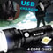 1200000LM Super Bright LED Flashlight Tactical Light USB Rechargeable Waterproof AntiCrush Torch 3