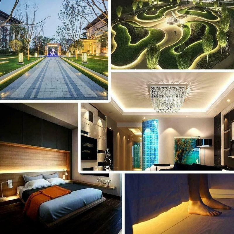 RGB Waterproof LED Strip Light SMD 5050 44 Key Remote 12V DC Power Kit 8 Light Modes 1