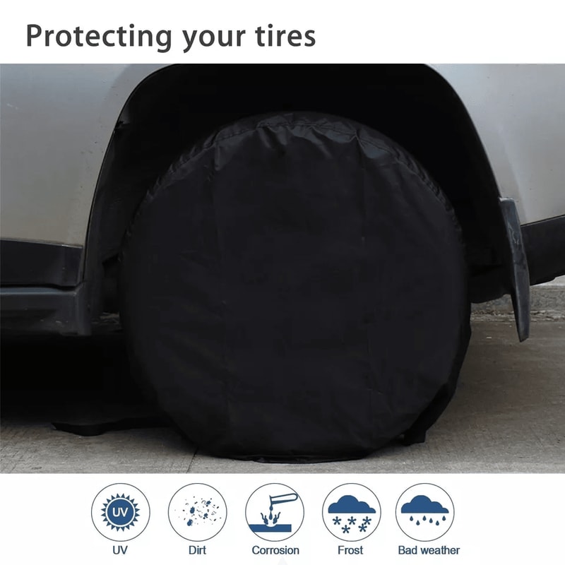 Waterproof Tire Covers For RV Trailer Camper Wheels Sun Protection 3