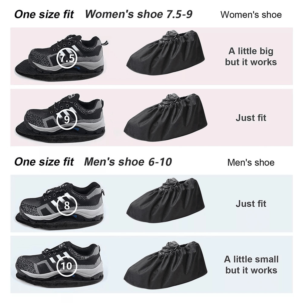 2 Pairs Waterproof Shoe Covers Washable Reusable Overshoes With Non Slip Sole For Indoor Outdoor Us 3
