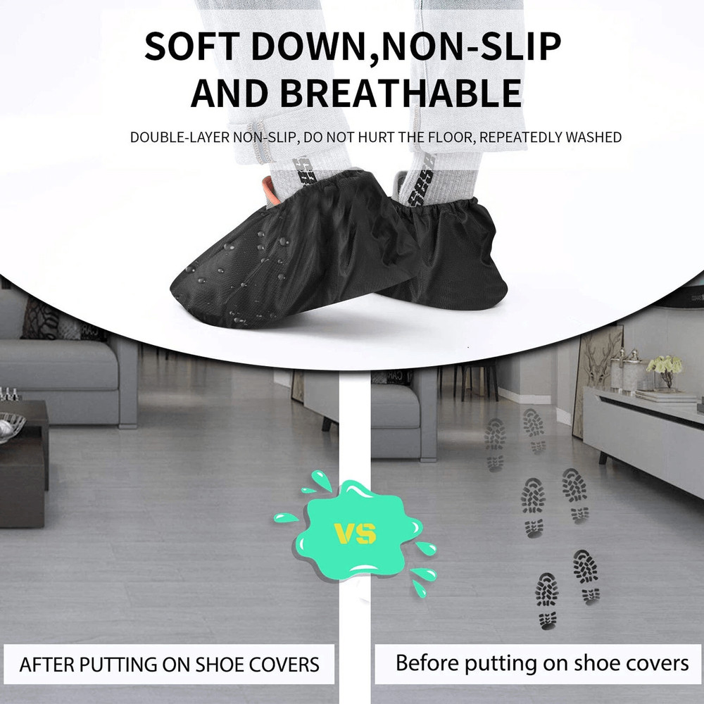 2 Pairs Waterproof Shoe Covers Washable Reusable Overshoes With Non Slip Sole For Indoor Outdoor Us 4