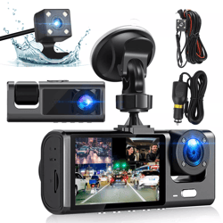 1080p dual lens car dash cam front and rear video recorder inside camera g-sensor