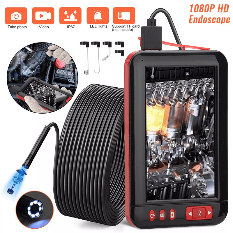43inch HD LED Industrial Endoscope Borescope 1080P Inspection Camera With 8mm Waterproof  LED Light 0