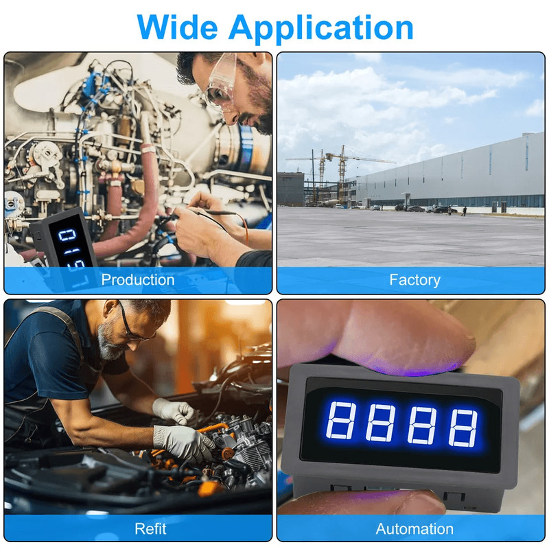 Digital LED Tachometer RPM Speed Meter Gauge With Hall Proximity Switch Sensor NPN 4