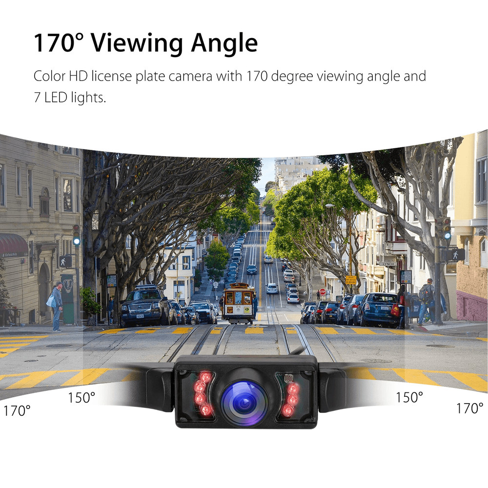 43 HD Monitor Car Backup Reverse Camera Kit With Night Vision Waterproof Rear View Parking License 6