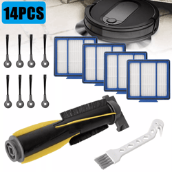 14 pcs robot vacuum cleaner replacement parts kit for shark hepa filter, side brush, roller brush set