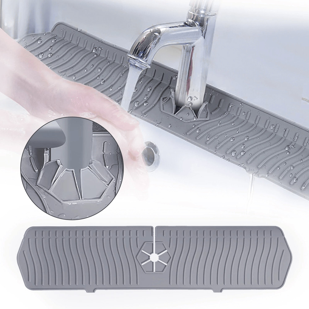 Kitchen Faucet Sink Splash Guard Silicone Water Catcher Tray  Drip Mat 0