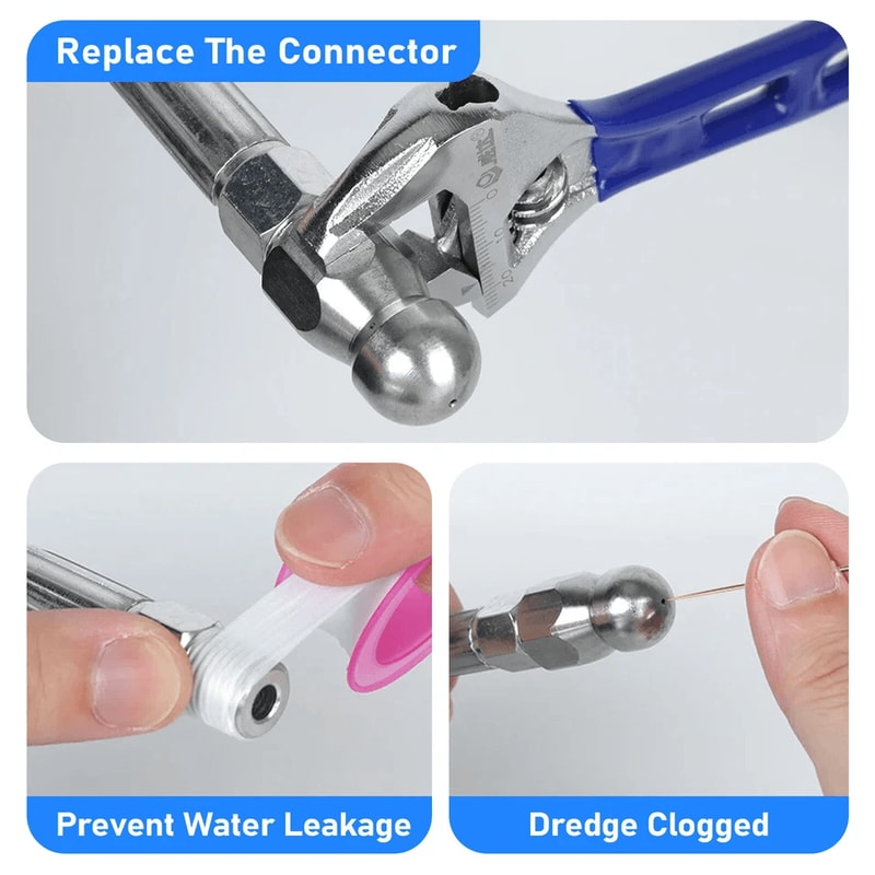 Pressure Washer Sewer Jetter Nozzles HighPressure Drain Cleaning Hose Nozzle Tip Set For Clogs Pipe 2