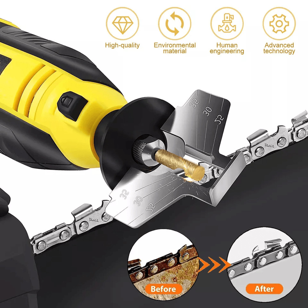 Diamond Chainsaw Sharpener Burr Set Grinding Stones With Shank For Rotary Tools 5