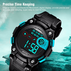kids led digital electronic sports watch, waterproof wristwatch for boys & girls