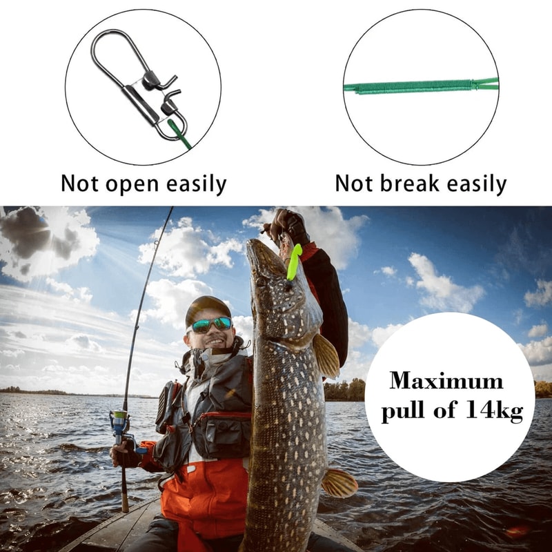Stainless Steel Trace Wire Leader Fishing Line Snap Swivel Lure Connector Bite Resistant Durable T 1