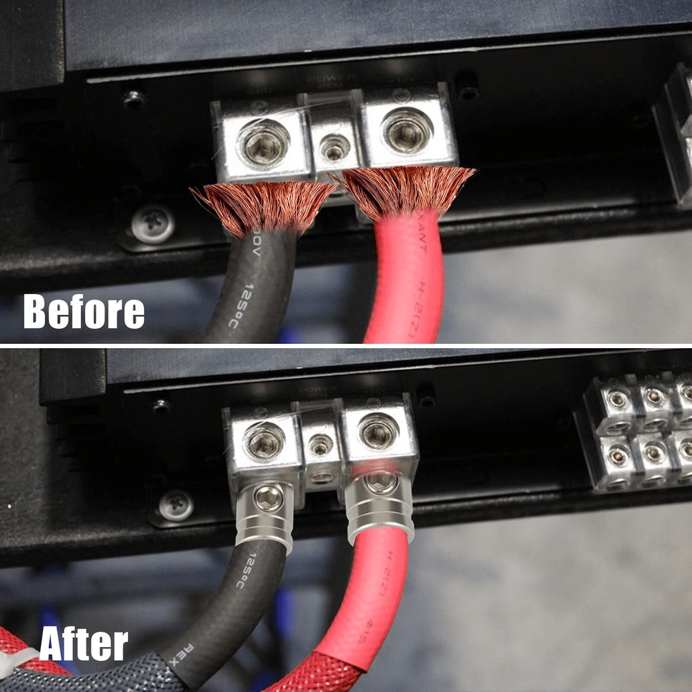 4PCS 4 Gauge To 8 Gauge Amp Input Reducer Power Wire Reducer Adapter For Car Audio Subwoofer Amplfi 5