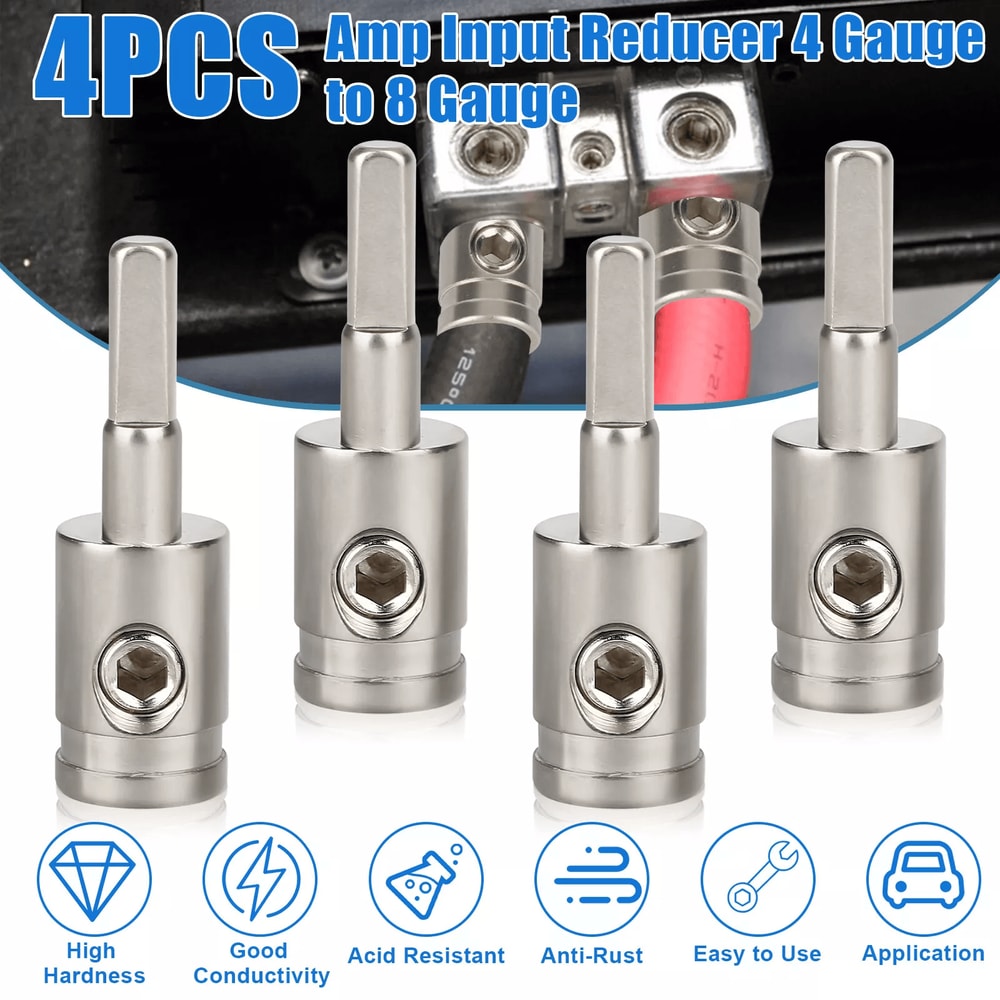 4PCS 4 Gauge To 8 Gauge Amp Input Reducer Power Wire Reducer Adapter For Car Audio Subwoofer Amplfi 0