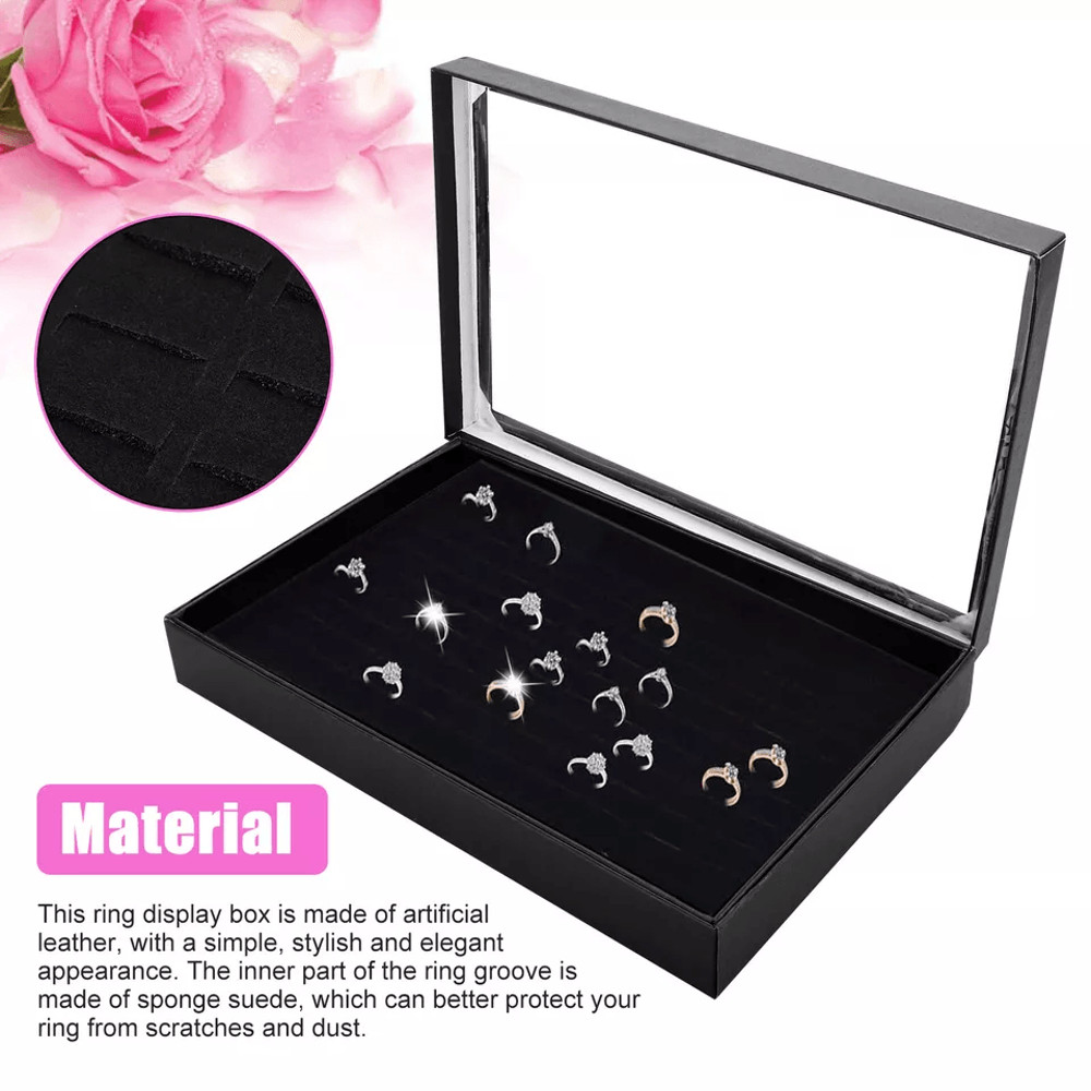 Jewelry Ring Display Organizer Case With Slots Stackable Tray Holder Earrings Storage Box For Home 3