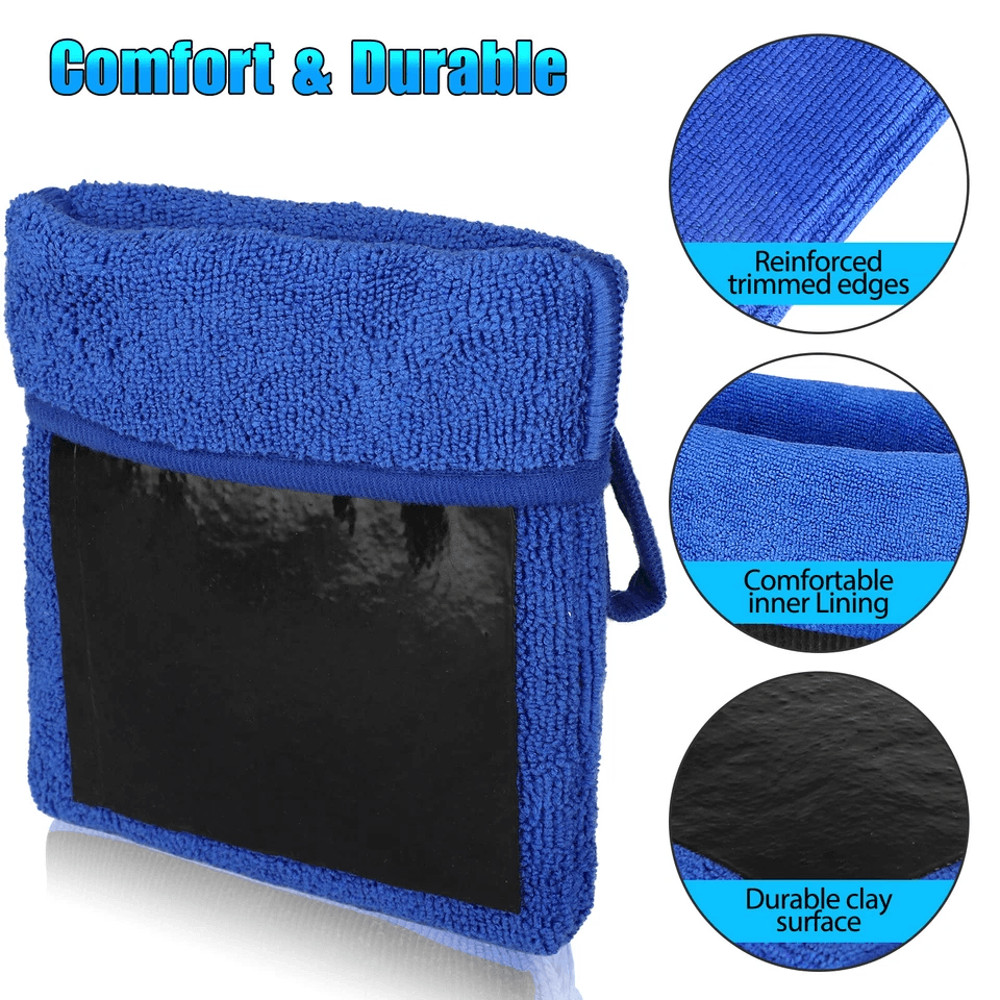 Microfiber Car Wash Gloves Clay Towel Mitt Detailing Cleaning Cloth Rag 2
