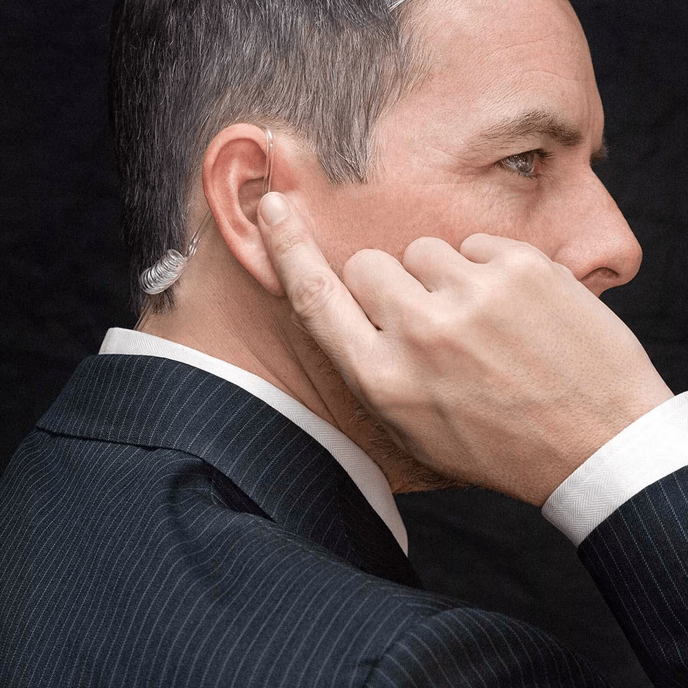 2 Pin Walkie Talkie Earpiece Headset Mic PTT For BAOFENG TwoWay Radio Acoustic Tube Security Survei 2