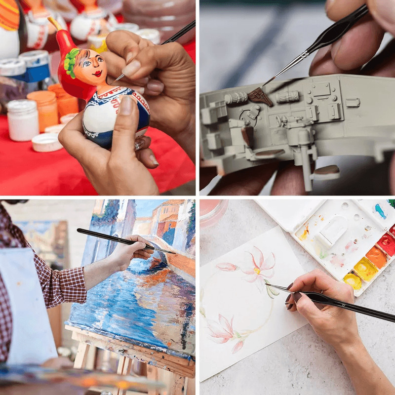 Professional Fine Tip Miniature Paint Brushes Set Brushes For Model Painting Nail Art Craft And Oil 3