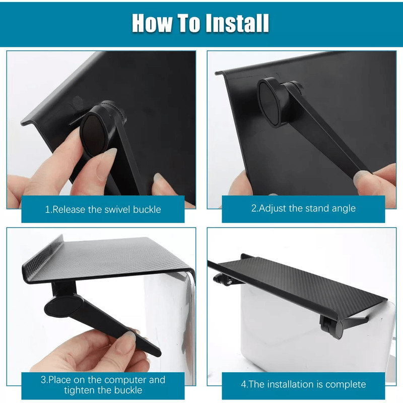 Adjustable TV Computer Screen Caddy Top Shelf Desktop Stand Storage Rack Holder Cable Box Router An 6