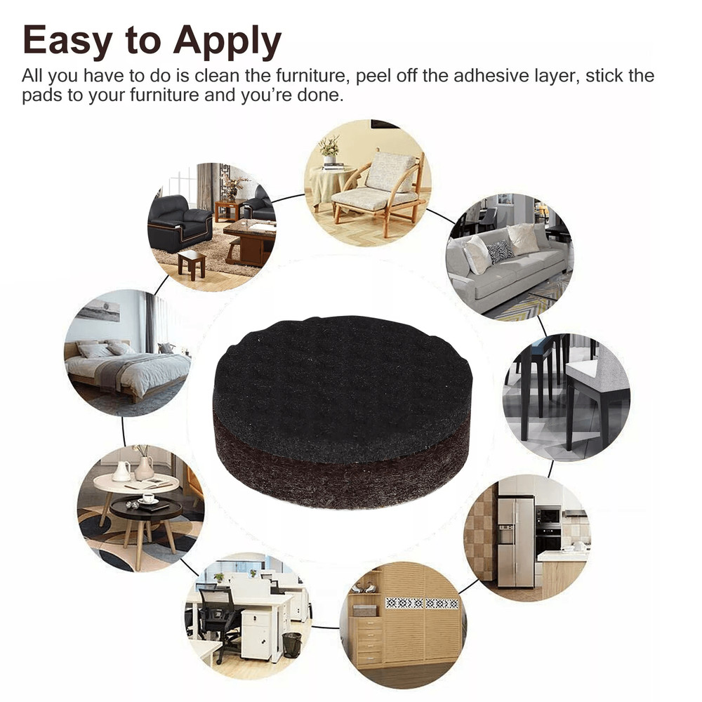 36Pcs NonSlip Felt Pads For Furniture Legs SelfAdhesive Chair Table Feet Floor Protectors AntiScrat 1