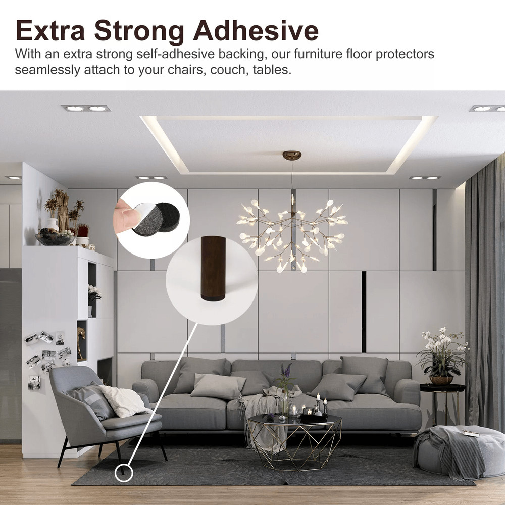 36Pcs NonSlip Felt Pads For Furniture Legs SelfAdhesive Chair Table Feet Floor Protectors AntiScrat 2