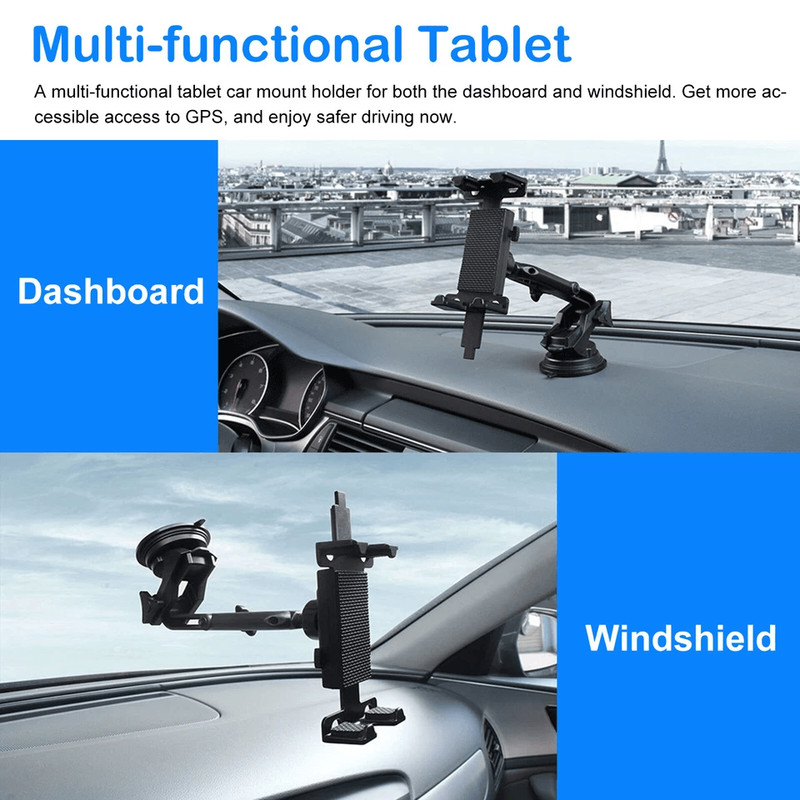 Car Tablet Mount Phone Holder For Windshield Dashboard Rotating IPad IPhone GPS Stand With UltraSt 3